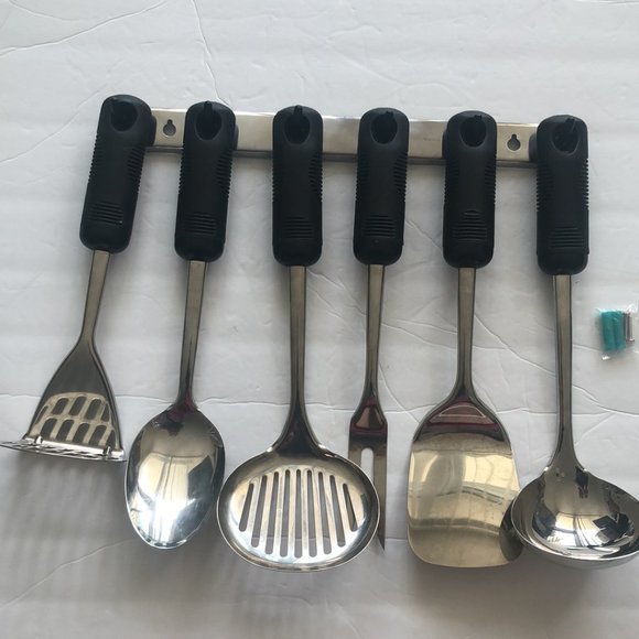 6 pc VTG Stainless Steel Kitchen Tool Utensils Set - Picture 2 of 6